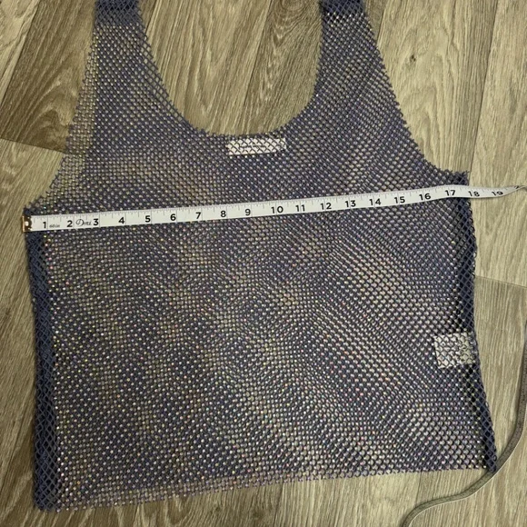 Faded rose Mesh tank top with sequins size L - Picture 6 of 7